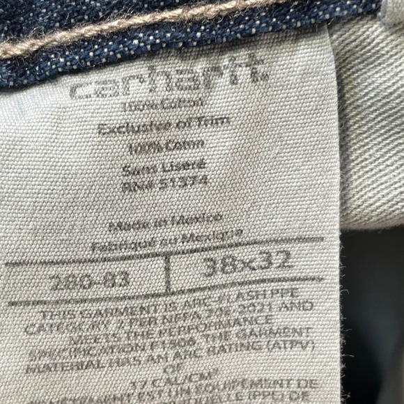 Carhartt FR Flame Resistant Jeans Mens 36x32 Dark Wash Denim Work Utility Pants - Picture 2 of 11